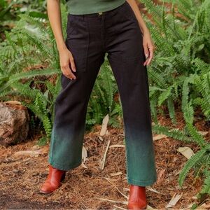 Big Bud Press Hand Dyed Black Ombre Trousers